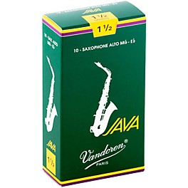 Vandoren JAVA Alto Saxophone Reeds Strength - 2.5, Box of 10 Vandoren JAVA Alto Saxophone Reeds Strength - 1.5, Box of 10