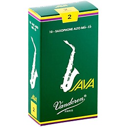 Vandoren JAVA Alto Saxophone Reeds Strength - 2, Box of 10