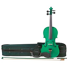 Open Box Cremona SV-75GN Premier Novice Series Sparkling Green Violin Outfit Level 2 1/2 Outfit 888366050484