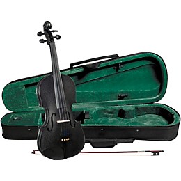 Open Box Cremona SV-75BK Premier Novice Series Sparkling Black Violin Outfit Level 2 1/4 Outfit 190839015761