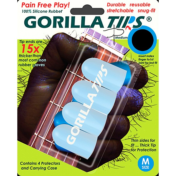 Gorilla Tips Fingertip Protectors Clear Medium