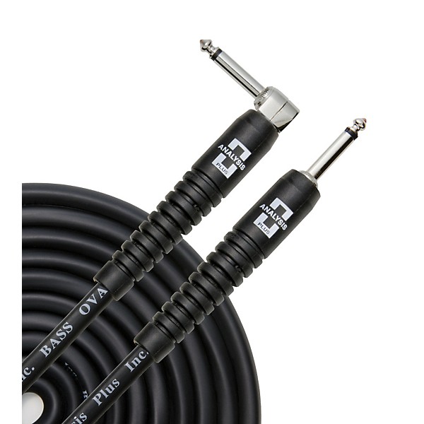 Analysis Plus Bass Oval Instrument Cable with Overmold Plug w/Straight-Angle Plugs 10 ft.