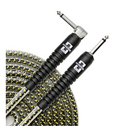 Analysis Plus Yellow Oval Instrument Cable with Overmold Plug w/Straight-Angle Plugs 15 ft.