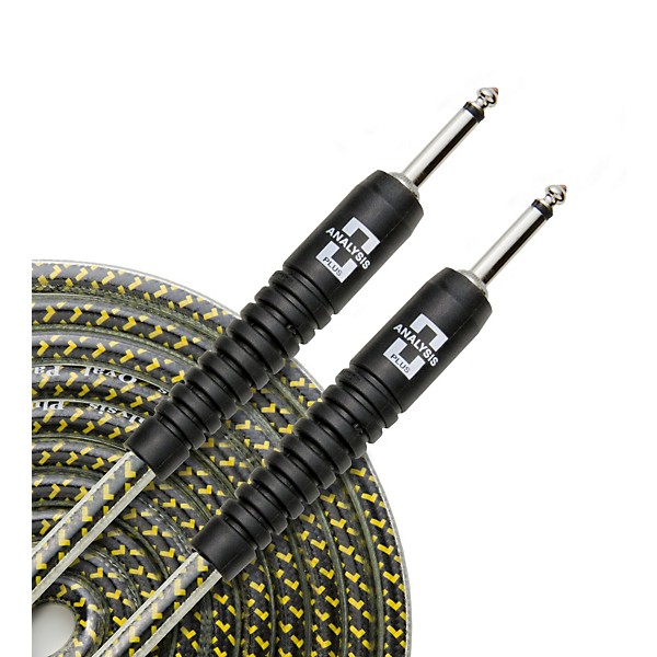 Analysis Plus Yellow Oval Instrument Cable With Overmold Plug With Straight-Straight Plugs 10 ft.