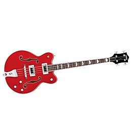 Open Box Gretsch Guitars G5442BDC Electromatic Short Scale Hollowbody Bass Level 2 Transparent Red 190839612380