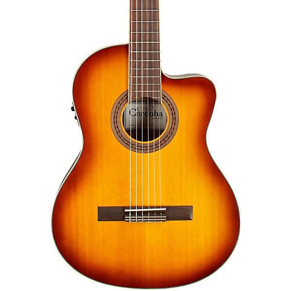 Open Box Cordoba C5-CE Classical Cutaway Acoustic-Electric Guitar Level 2 Sunburst 190839068675
