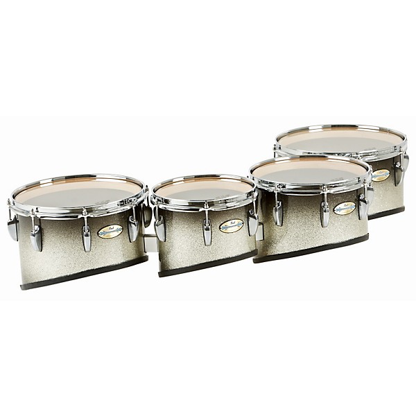 Pearl Maple Carbon Core Marching Tenors Shallow Cut Quad Set (Drums & Spacers Only) Black Silver Burst