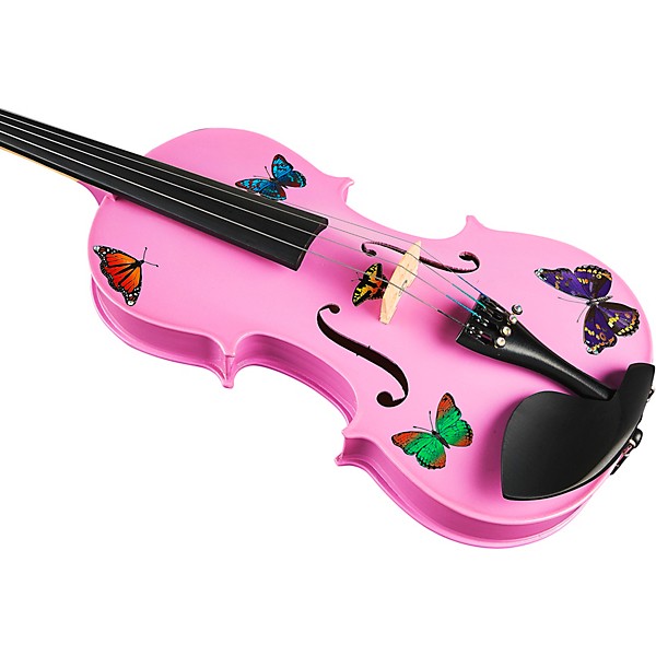 Open Box Rozanna's Violins Butterfly Dream Lavender Series Violin Outfit Level 1 4/4 Size
