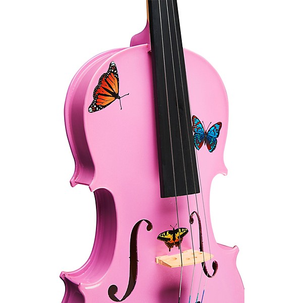 Open Box Rozanna's Violins Butterfly Dream Lavender Series Violin Outfit Level 1 4/4 Size