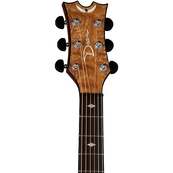 Dean Exhibition Quilt Ash Acoustic-Electric Guitar with Aphex Gloss Natural