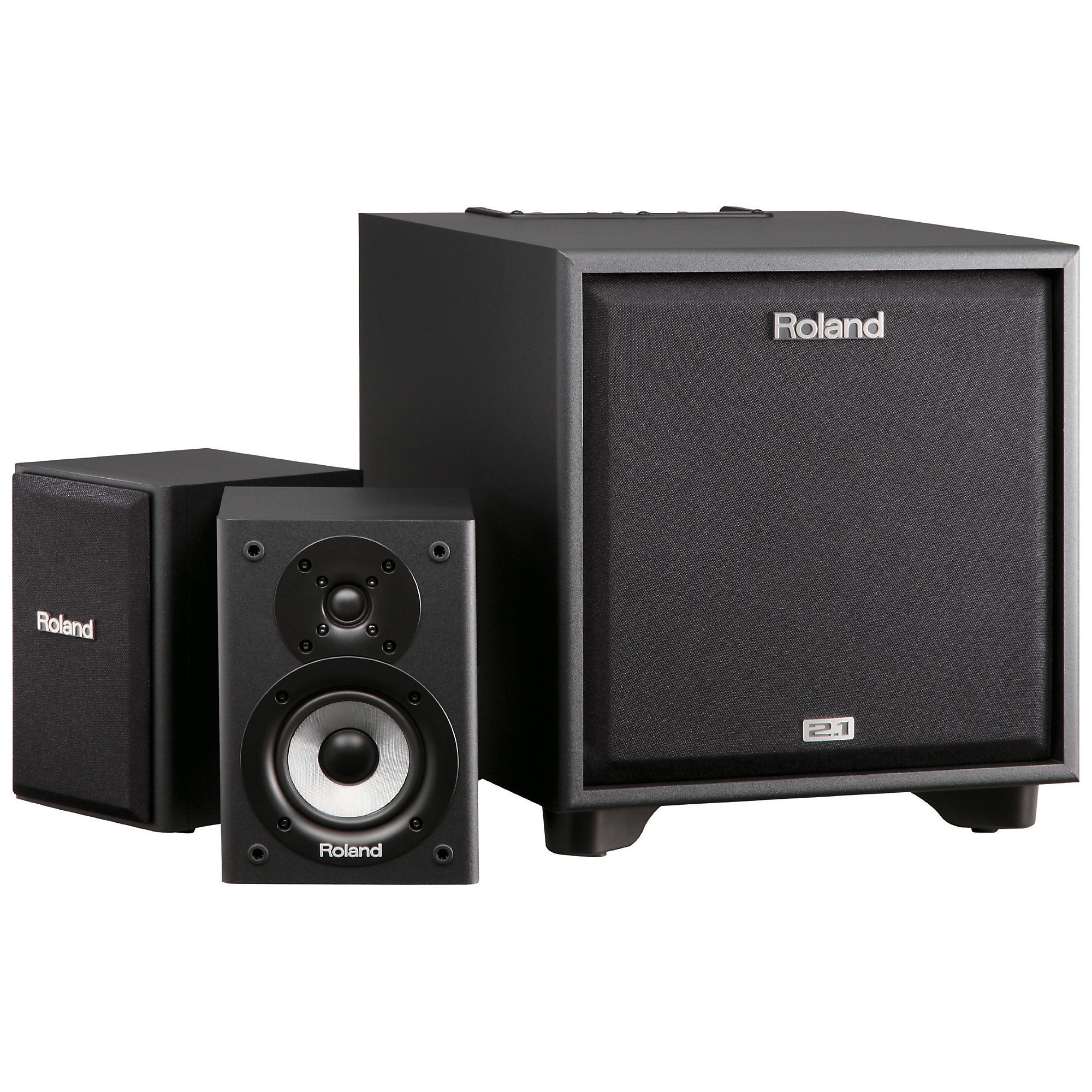 ローランド Roland CM-220 CUBE MONITOR 2.1ch Open Box Roland CM-220 2.1 CUBE Monitor System Black | Guitar Center