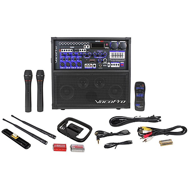 Vocopro HERO-REC VHF Multi-Format Portable P.A. Karaoke System w/ Digital Recorder & VHF Wireless System Set 4