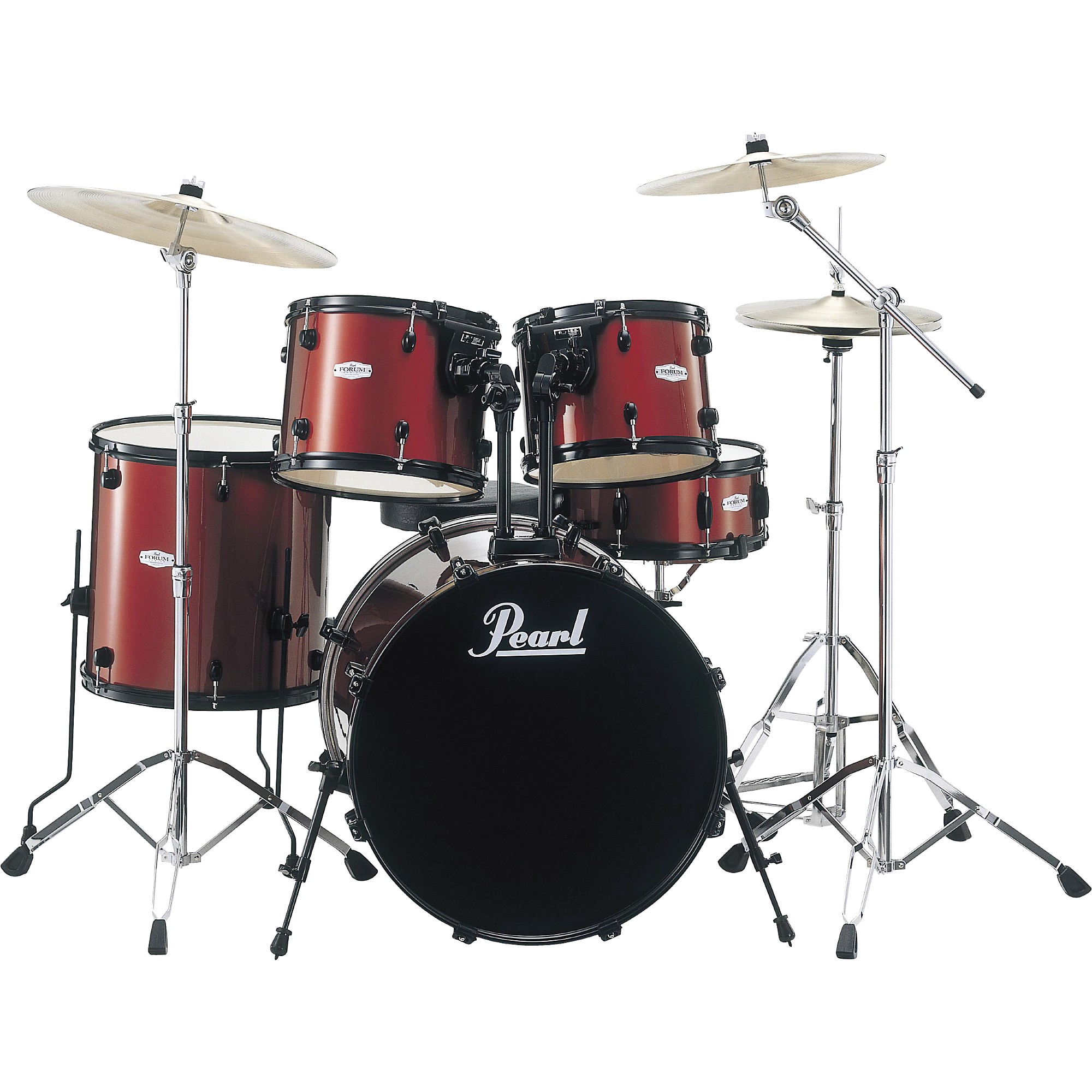 パーカッション・打楽器 PEARL STREET FORUM SERIES 14x6,5 Pearl Forum 5-Piece Drum Set with Meinl Cymbals and SP Hardware