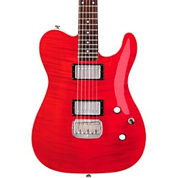 G&L Tribute ASAT Deluxe Carved Top Electric Guitar Transparent Red Rosewood Fretboard