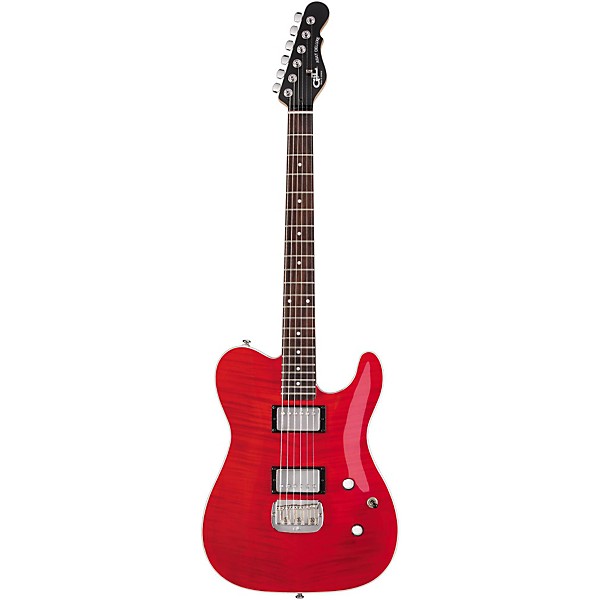 G&L Tribute ASAT Deluxe Carved Top Electric Guitar Transparent Red Rosewood Fretboard