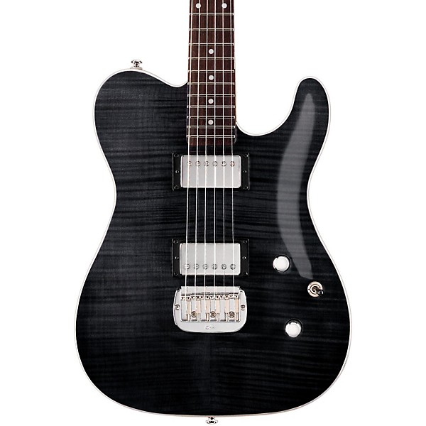 G&L Tribute ASAT Deluxe Carved Top Electric Guitar Transparent Black Rosewood Fretboard