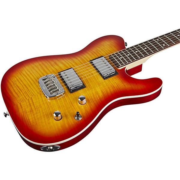 G&L Tribute ASAT Deluxe Carved Top Electric Guitar Cherry Sunburst Rosewood Fretboard