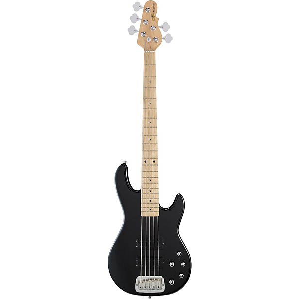 G&L Tribute M2500 5-String Electric Bass Gloss Black Maple Fretboard