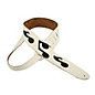 Perri's 2.5" Italian Leather Guitar Strap With Music Note White/Black thumbnail
