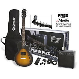 Epiphone Les Paul Electric Guitar Player Pack Ebony Epiphone Les Paul Electric Guitar Player Pack Vintage Sunburst