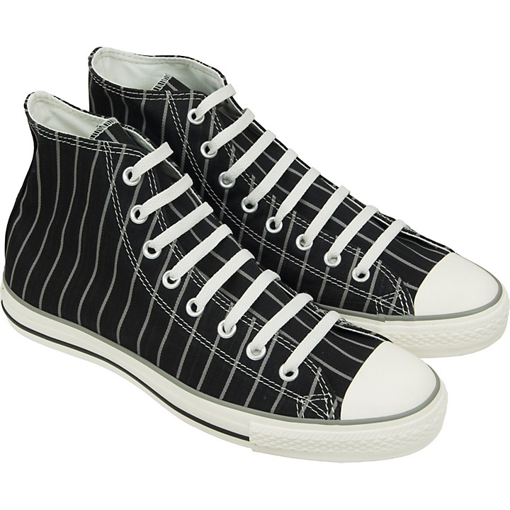 black and white striped converse high tops