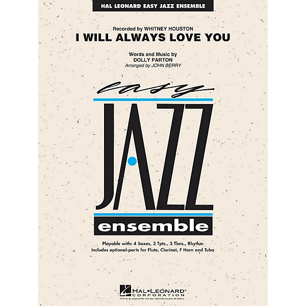 Hal Leonard I Will Always Love You - Easy Jazz Ensemble Series Level 2