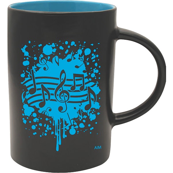 AIM Musical Note Burst Black/Blue Caf Mug