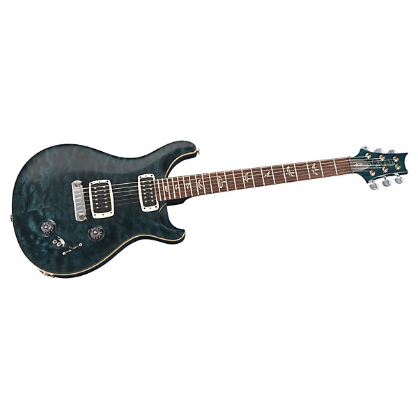 PRS 408 Quilt Top Stoptail with Nickel Hardware and Pattern Thin Neck Electric Guitar Teal Black