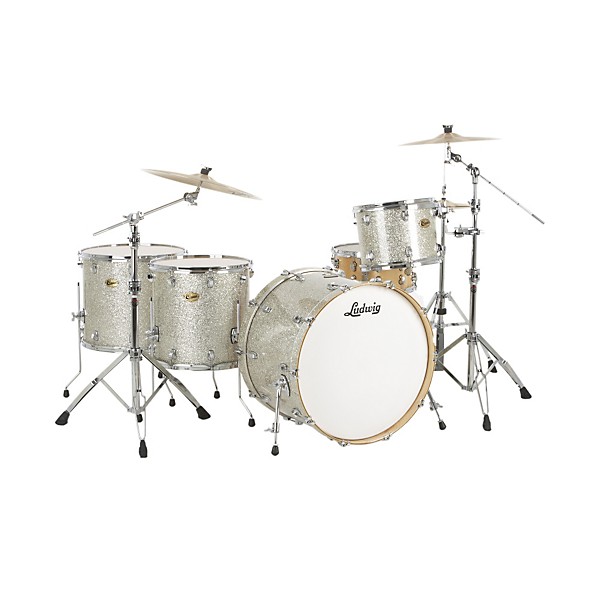 Open Box Ludwig Centennial Moto 4-Piece Shell Pack Level 1 Silver Sparkle