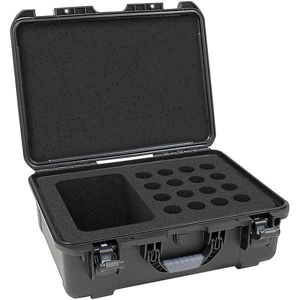 Gator GM-16-MIC-WP Waterproof Injection Molded Case for 16 Handheld Microphones Black