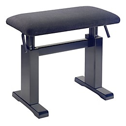 Musician's Gear Hydraulic Lift Piano Bench Black Velvet Top Black Matt Finish