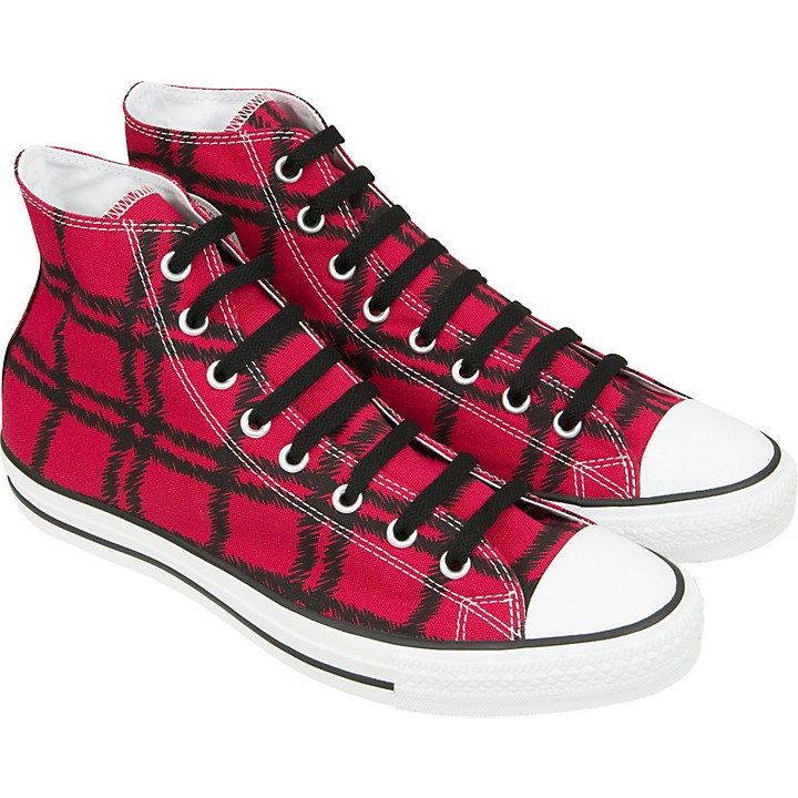 red plaid converse high tops