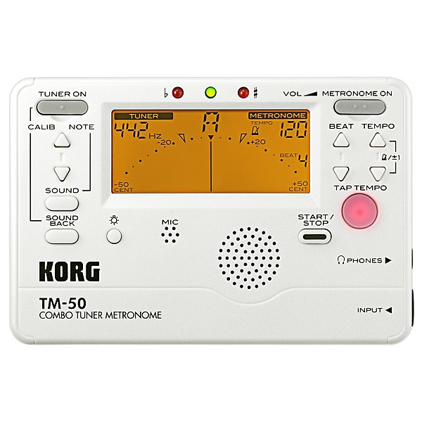 KORG TM-50 Combo Tuner/Metronome Pearl White