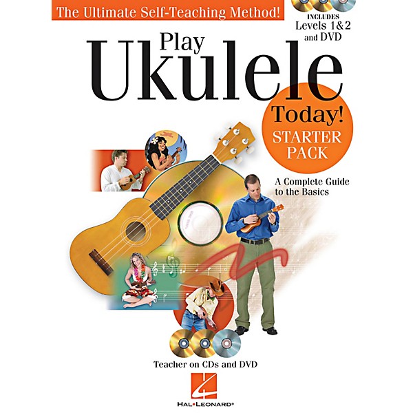 Hal Leonard Play Ukulele Today! Starter Pack - Includes Levels 1 & 2 Book/CDs and a DVD