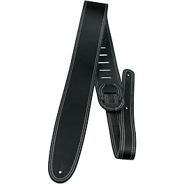 Perri's 2.5" Leather Guitar Strap With Contrast Stitch Black