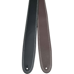 Perri's 2.5" Leather Guitar Strap With Contrast Stitch Black