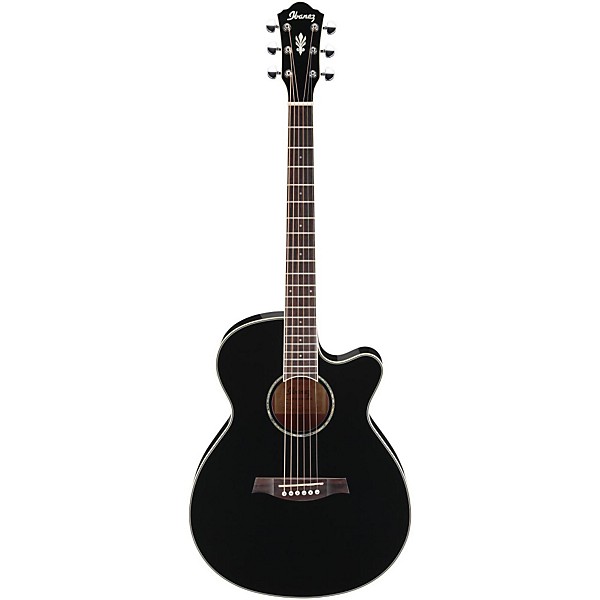 Open Box Ibanez AEG10II Cutaway Acoustic-Electric Guitar Black
