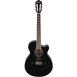 Open Box Ibanez AEG10NII Nylon String Cutaway Acoustic-Electric Guitar Level 2 Black 190839798565