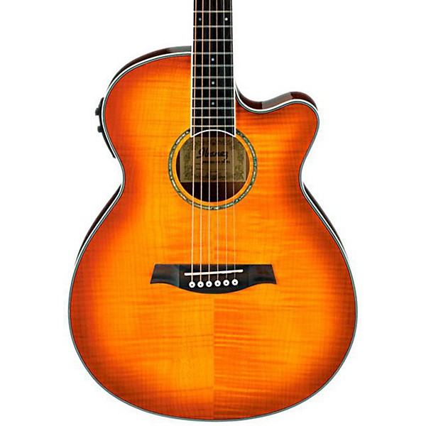 Open Box Ibanez AEG20II Flamed Sycamore Top Cutaway Acoustic-Electric Guitar Level 2 Vintage Violin 190839923240