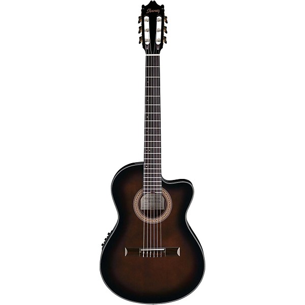Open Box Ibanez GA35 Thinline Acoustic-Electric Classical Guitar Level 2 Dark Violin Burst 190839050403