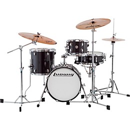 Ludwig Breakbeats by Questlove 4-Piece Shell Pack Black Sparkle Chrome Hardware