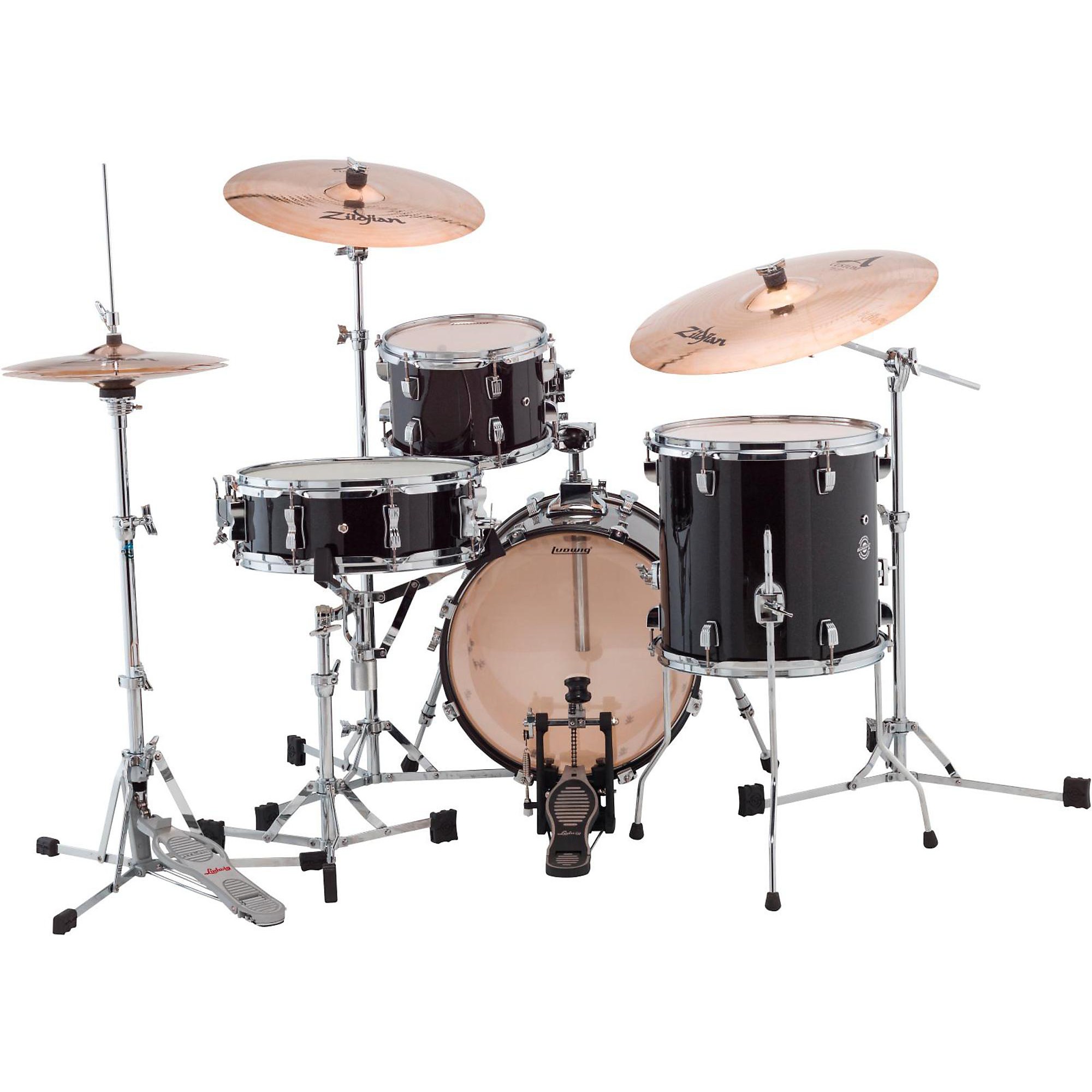 Ludwig Breakbeats by Questlove 4-Piece Shell Pack Black Sparkle