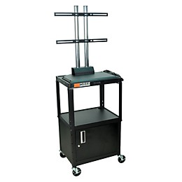 H. Wilson Adjustable Height LCD Cart with Locking Cabinet