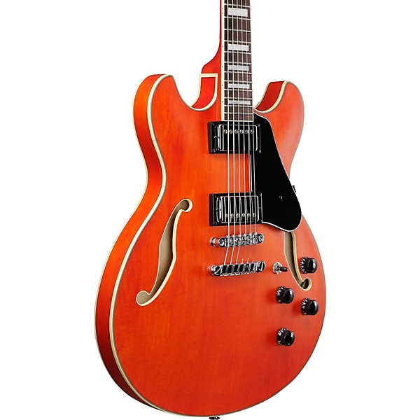 Ibanez Artcore AS73 Semi-Hollow Electric Guitar Transparent Tangerine Flat