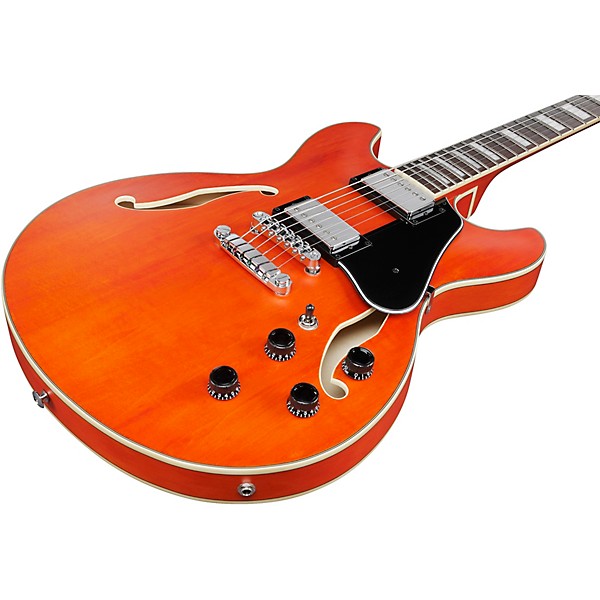 Ibanez Artcore AS73 Semi-Hollow Electric Guitar Transparent Tangerine Flat