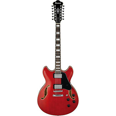 Ibanez Artcore As7312 12-String Semi-Hollow Electric Guitar Transparent Red for sale
