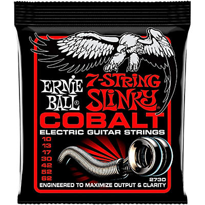 Ernie Ball P02730 Cobalt 7-String Skinny Top Heavy Bottom Electric Guitar Strings 10-62 for sale