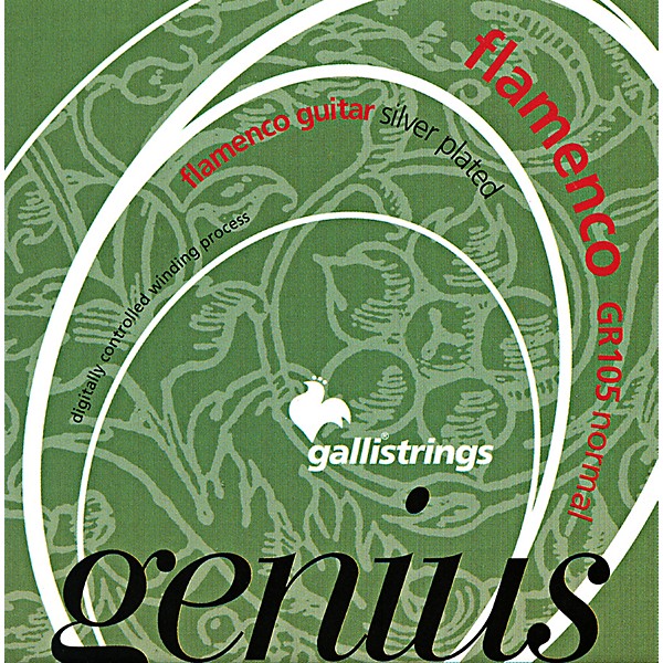 Galli Strings GR105 GENIUS FLAMENCO Nylon Coated Silverplated NormalTension Classical Acoustic Guitar Strings