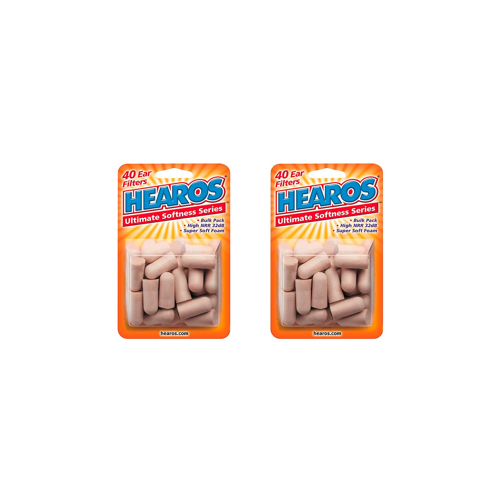 Hearos Ultimate Softness Bulk Pack Ear Plugs 20 Pair (Pack of 2) Guitar Center