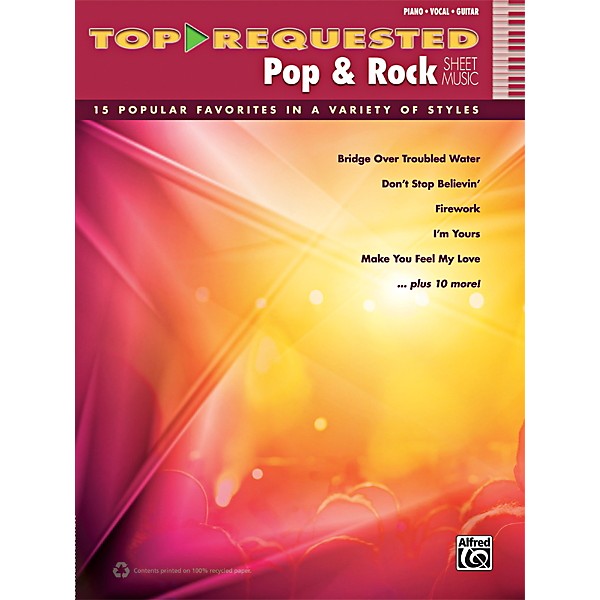 Alfred Top-Requested Pop & Rock Sheet Music P/V/G Book